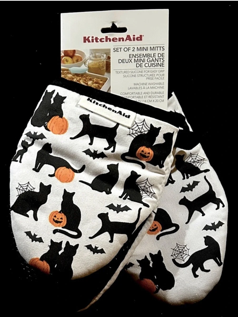 KitchenAid Black Cat & Pumpkin Mini Mitts~NEW!